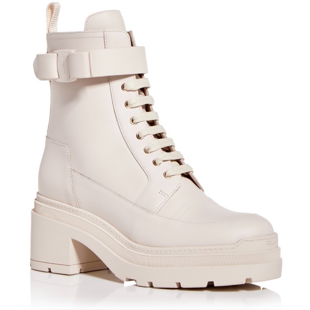 NIB SALVATORE FERRAGAMO Women’s LOBER Block Heel Hiking Boots